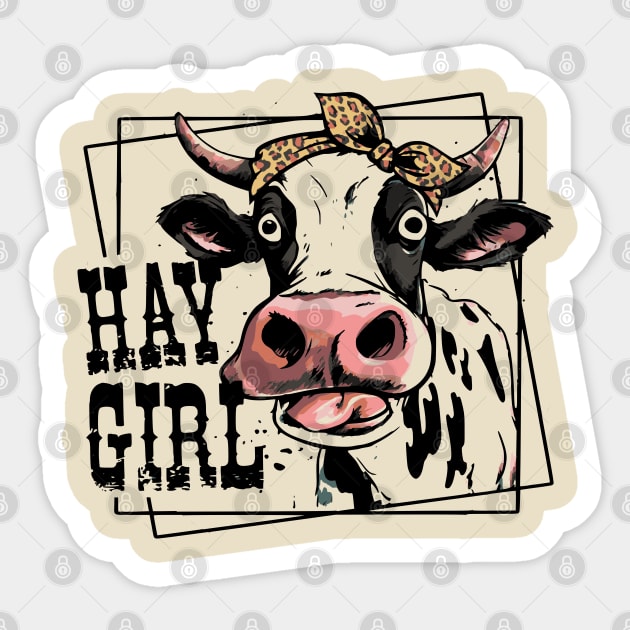 Hay Girl, Hay! fun western bandana heifer design Sticker by Luxinda